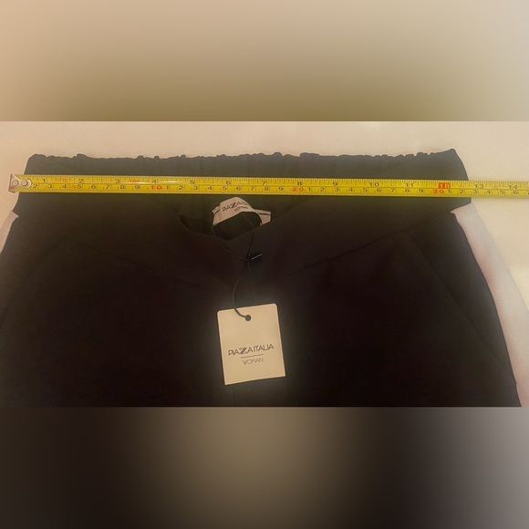 Piazza Italia Black Side Stripe Woman’s Ner-Bianco Pants Trousers Size Small - Picture 6 of 10